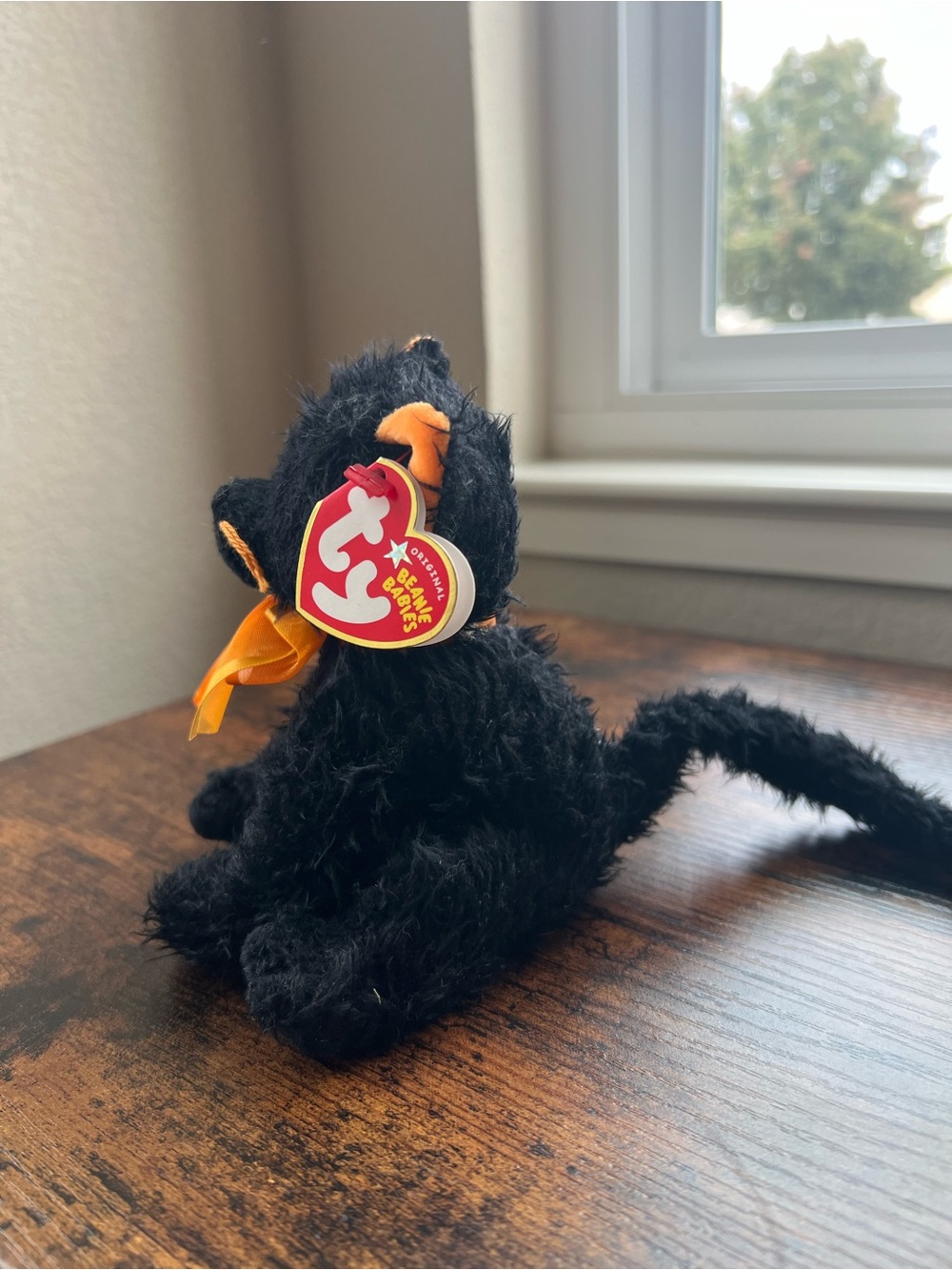 Ty Black Plush Cats with Orange Hats and Bows - Picture 3 of 11